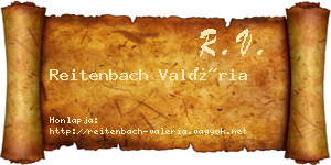 Reitenbach Valéria névjegykártya
